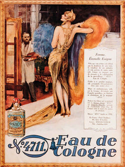 4711 Echt Kölnisch Wasser historische Werbeplakat mit Text 4711 Eau de Cologne